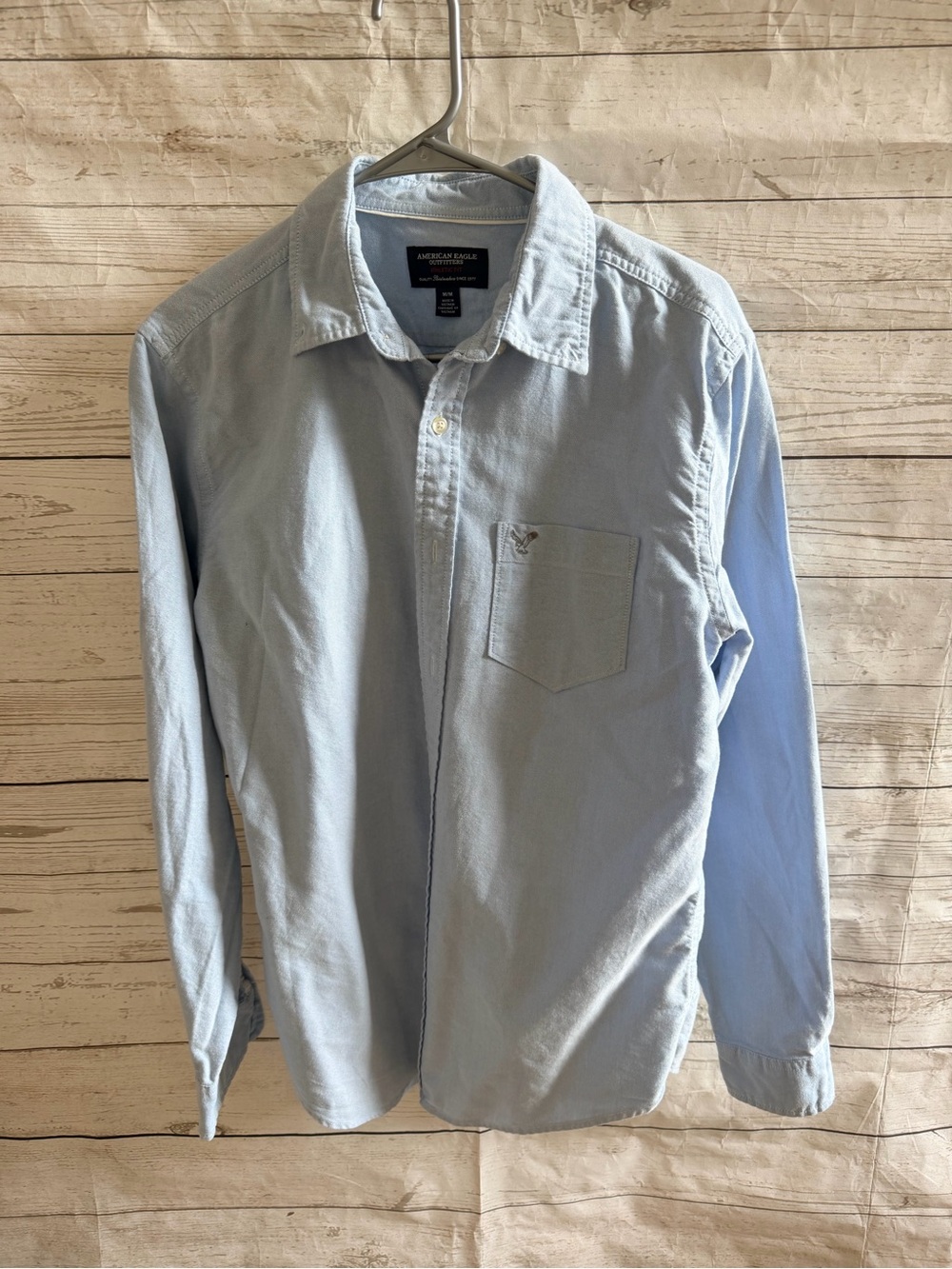 American Eagle Outfitters Pale Blue Men's Casual Button-Down Shirt